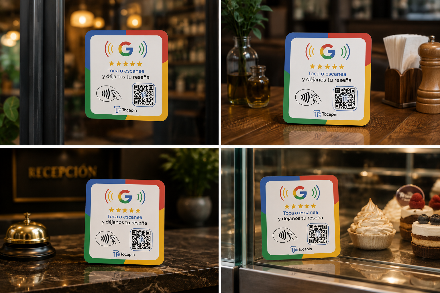 Dispositivo Tocapin sobre la mesa de un restaurante