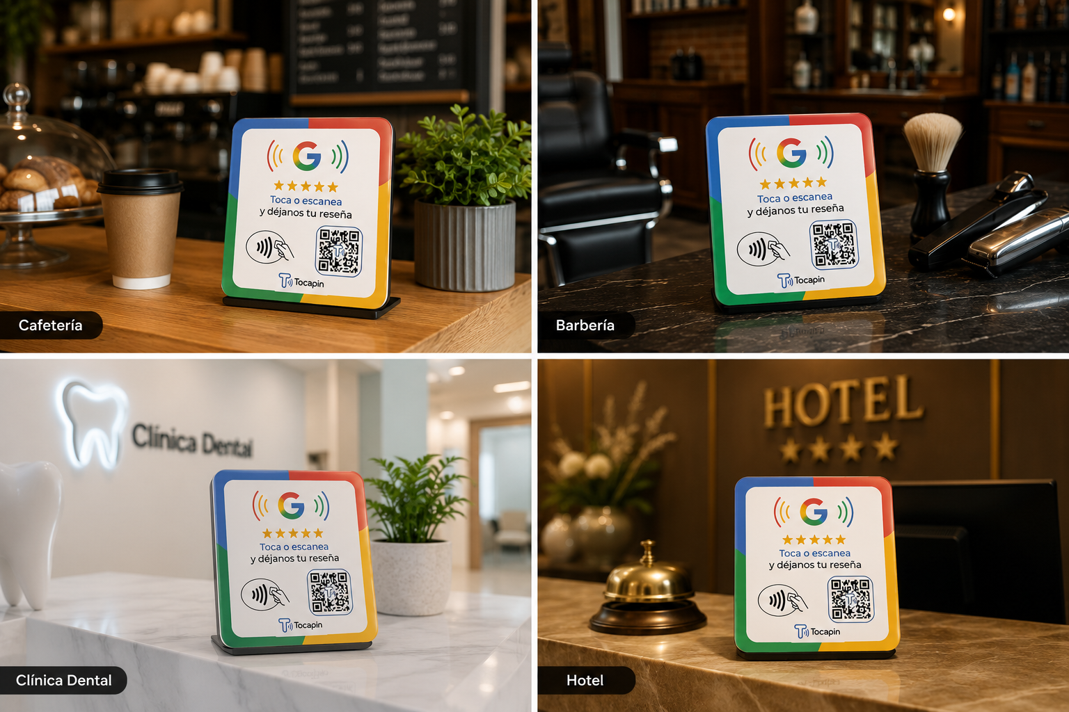 Dispositivo Tocapin en el mostrador de un local
